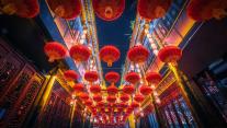 挂在锦里街上的红灯笼,中国成都