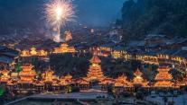 烟花绽放的除夕夜,中国