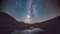 英仙座流星雨,白杨木峡谷州立公园,俄勒冈州,美国