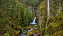 Wahclella Falls，哥伦比亚河峡谷，俄勒冈州，美国 