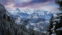 Neuschwanstein and Hohenschwangau Castles, Bavarian Alps, Germany 