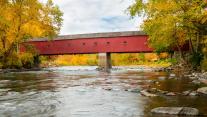 West Cornwall Covered Bridge over the Housatonic River, Connecticut, USA 
