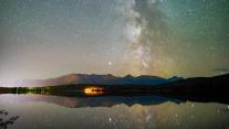 The Milky Way above Pyramid Lake, Jasper National Park, Alberta, Canada 