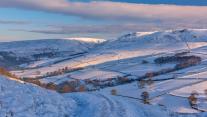 Kinder Scout at sunrise, Peak District National Park, England 