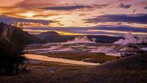 Upper Geyser Basin in Yellowstone National Park, Wyoming 