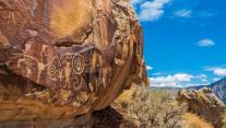 Fremont-Petroglyphen, Dinosaur National Monument, Jensen, Utah, USA 
