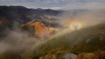 Brocken specter in Central Balkan National Park, Bulgaria 