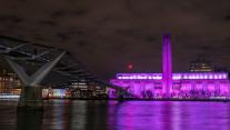 Tate Modern lit up for International Women's Day, London, England 