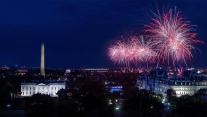 Fireworks explode during Independence Day celebrations on July 4, 2021, in Washington, DC 