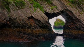 【2016-12-02】 冰川下的海洋馆 在基奈峡湾国家公园的复活湾，阿拉斯加州，美国 (© Ron Niebrugge/Alamy)