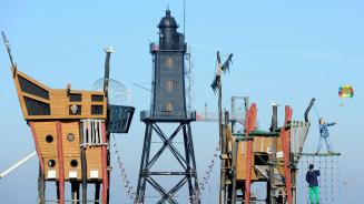 Playground at the Obereversand Lighthouse in Dorum-Neufeld, Germany (© INGO WAGNER/DPA/AFP via Getty Images)