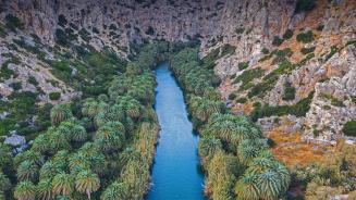 Preveli gorge with river and palm tree forest, South Chania, Crete, Greece (© borchee/Getty Images)