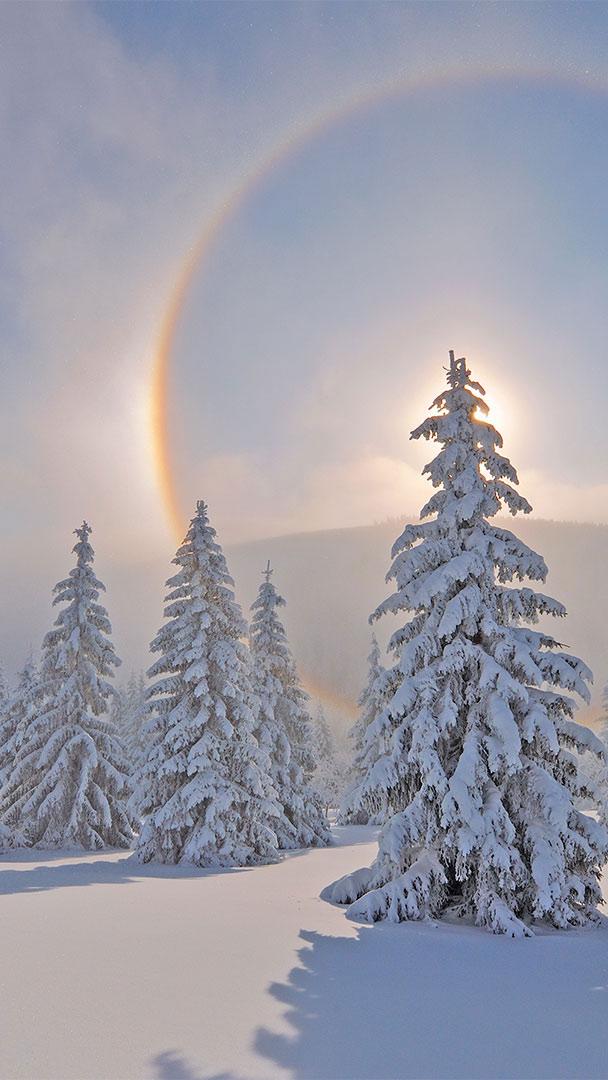 厄尔士山脉上的光晕,德国萨克森州 (© Martin Ruegner/Getty Images)