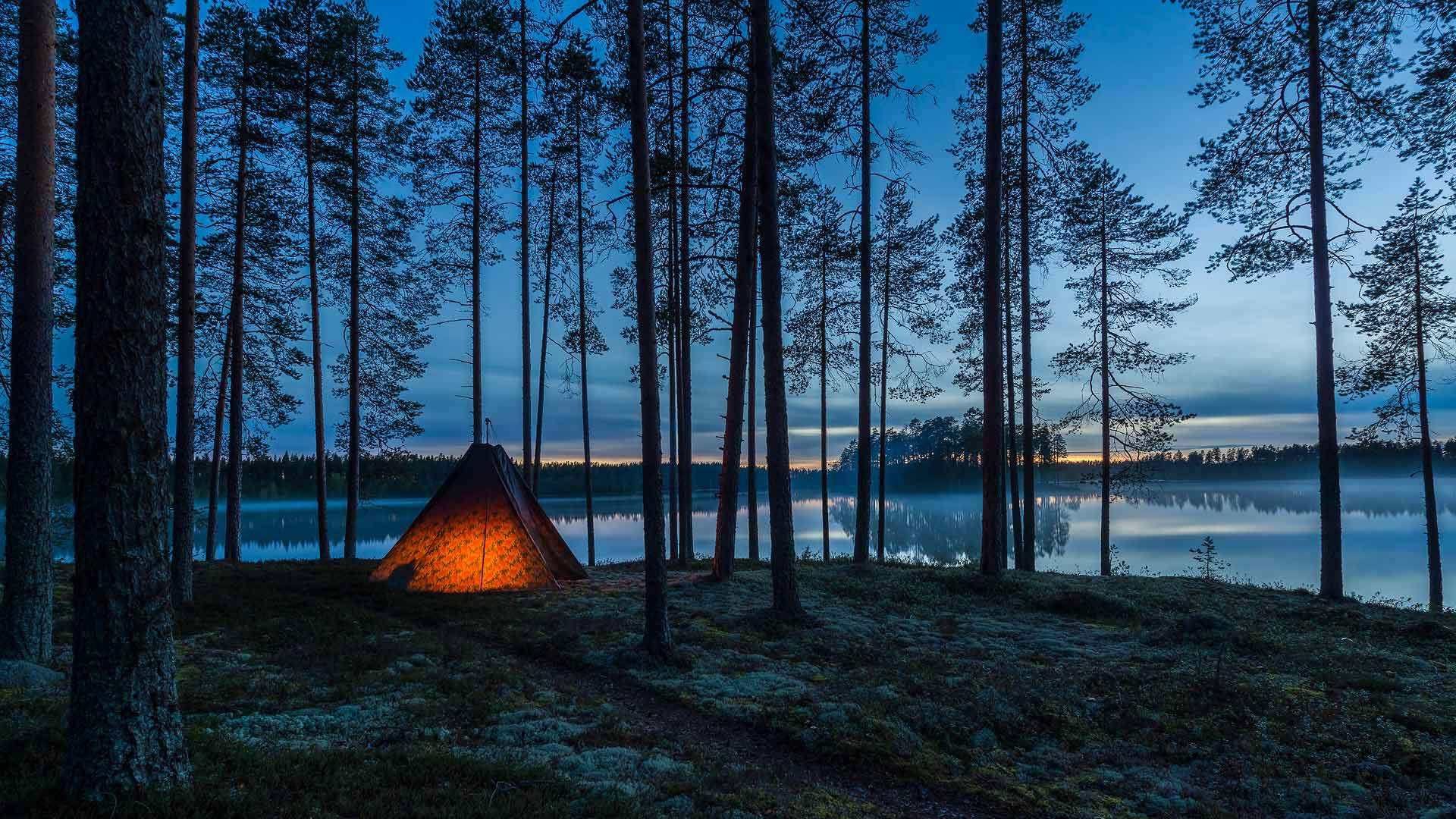 芬兰东部的Muje-Oulu湖 