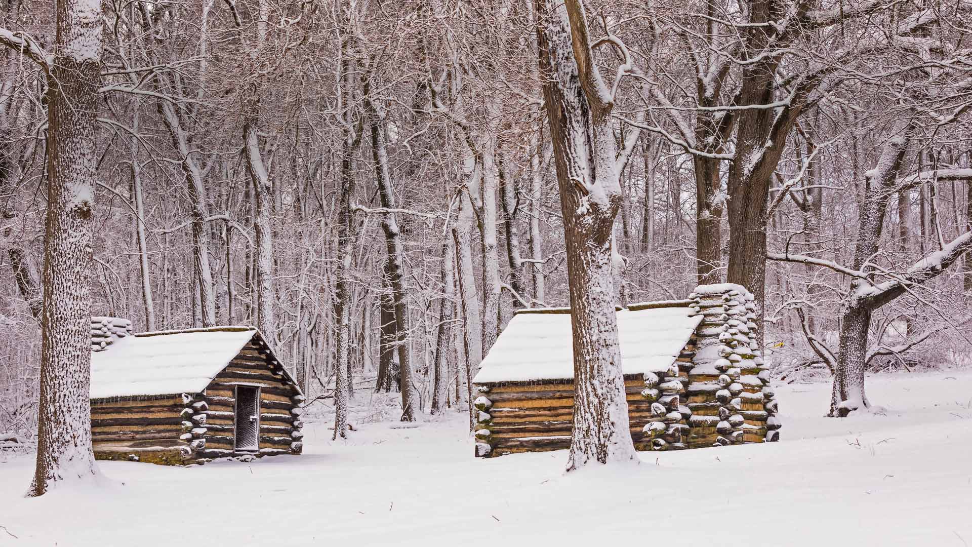 福吉谷国家历史公园中的小屋，宾夕法尼亚 