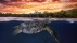 【2018-07-03】 被珊瑚礁环绕的火山岛 黄昏时浮出水面的绿海龟，印度洋马约特 (© Gabriel Barathieu/Biosphoto/Minden Pictures)
